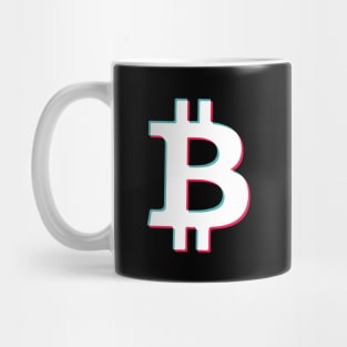 Bitcoin Social Media App blue pink glitch modern typography art gift Mug